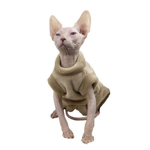 TENGTUD Ropa de Gato sin Pelo, Sphynx/Devon Otoño e Invierno Ropa de Abrigo de Franela