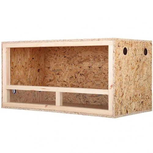 Terrario de tamaño grande de madera para reptiles, para interiores, parte con ventilación, para serpientes y lagartos, beige, 120x50x50cm - Side Vent