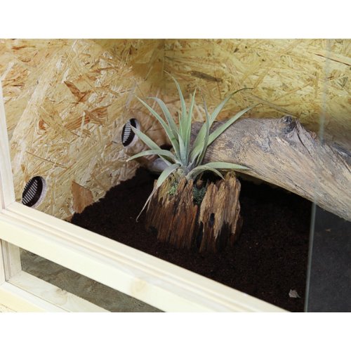 Terrario de tamaño grande de madera para reptiles, para interiores, parte con ventilación, para serpientes y lagartos, beige, 120x50x50cm - Side Vent