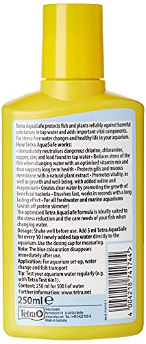 Tetra AquaSafe para convertir el Agua del Grifo en Agua Segura y Saludable para Peces y Plantas, 250 ml