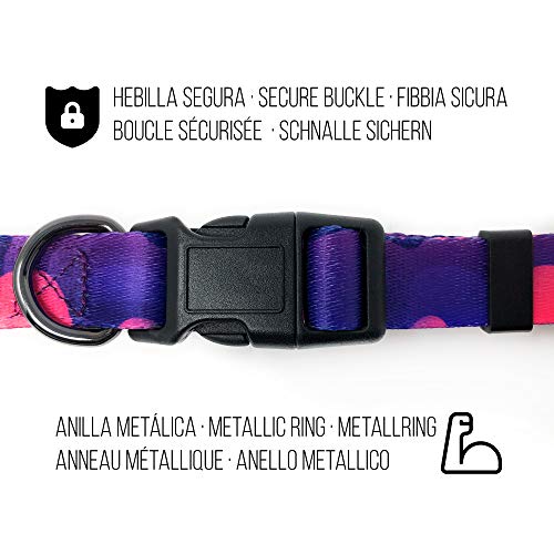 THE PAW STATE | Collar para Perro Ajustable Psychedelic | Tallas XS, S, M y L Disponibles | Suave y Resistente | Collar de Perro Diseñado en España | Donamos el 5% a Protectoras Asociadas