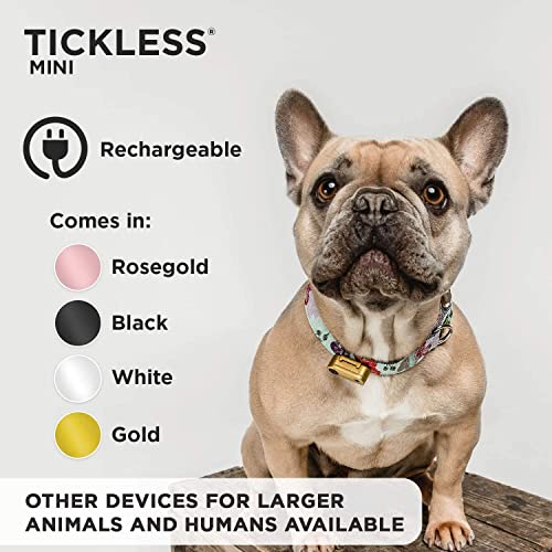 TICKLESS Mini Dog - Dispocitivo ultrasónico recargable, repelente de pulgas y garrapatas para mascotas - Oro rosa