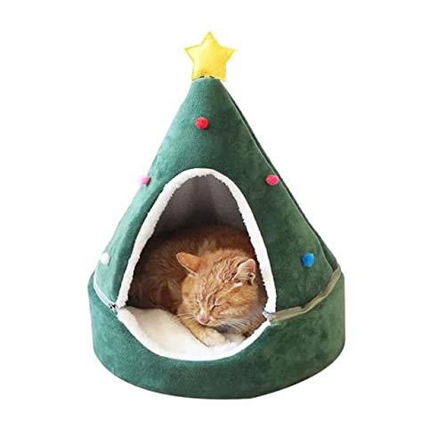 Tienda de campaña para Perros y Gatos, Cama Cueva, árbol de Navidad, casa para Gatos, cómoda Cama Triangular para Gatos, Tienda de campaña para Mascotas, como se Muestra