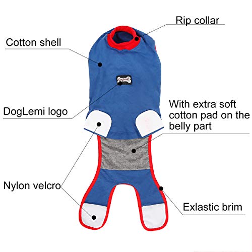 Tineer Dog Recovery Suit - Pure Cotton Alternativa E-Collar de Perro, Proteger Las heridas Cachorro después Desgaste del Animal doméstico Cirugía - Prevenir lamer, morder y Otras Mascotas Acoso (XXL)