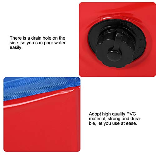 Tomantery Fácil de almacenar y Transportar, bañera Plegable para Mascotas, Orificio de Drenaje en el Lateral, Piscina para Perros(Red, Medium)