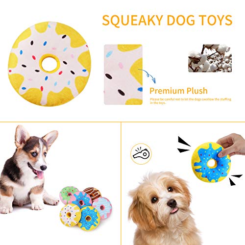 Toozey Juguetes para Perros Donas - 10 Mordedor Perro Peluche para Perros Cachorro Juguetes Perros Pequeños - Juguetes para Perros Grandes Juguetes Interactivos para Perros - algodón Natural