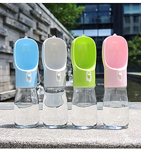 Top-Newest Multifunctiona Dog Water Bottle 2 In 1 Portable Pet Water Bottle Dispenser,Pet Water Bottle with Food Container,For Dog Cat Travel Drinking Feeder Green