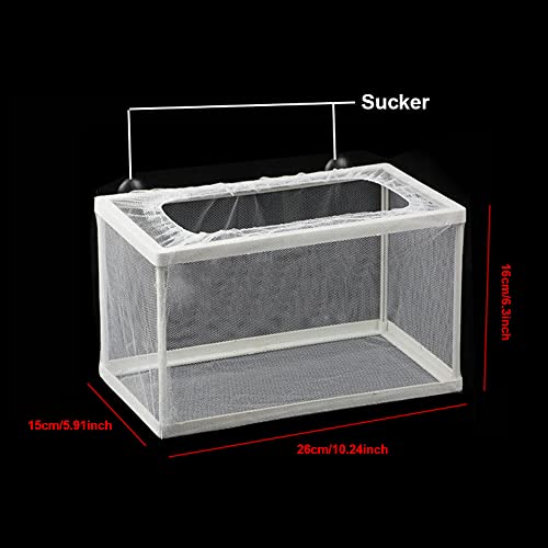 TopHomer Red de incubación para freír acuarios, caja de aislamiento de criadero, caja de cría, contenedor de desove con ventosas para tanque de peces de acuario (tamaño grande)