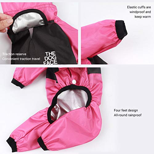 TOPVORK Chubasquero impermeable con capucha para perro, impermeable y a la moda, ligera, para perros