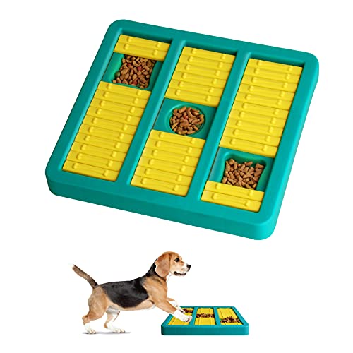 Tosiicop Juguete del Rompecabezas del Perro Juegos de Inteligencia para Perros con Bol de Rompecabezas Antideslizante para Mejorar el coeficiente Intelectual para Cachorro, Perro, Mascota, Azul