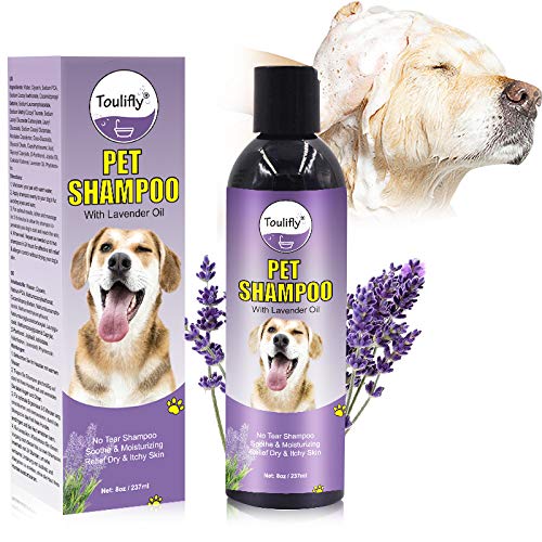 Toulifly Champú para Mascotas, Champú para Cachorros, Champú Antipulgas para Perros, Calma e hidrata la Piel y el Pelaje Secos, Alivia Las alergias, Seca e hidrata la Piel con picazón