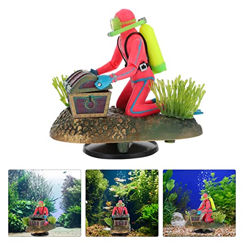 Toyvian Decoración del Tanque de Peces Diver Acuario DE PLÁSTICO Acuario Diver Estatua Estatua Mini Diver Sculpture Tanque de Peces Tesoro Flotante Buscador de Tesoros de Peces Aquarium