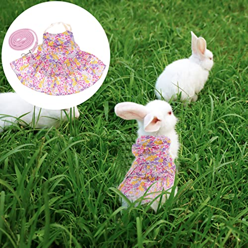 Toyvian Vestido de Conejito de Mascotas Ropa de Ropa de Mascotas Vestido de Conejo Arnés con Correa Conejo Traje Trajes para Conejo Erizo Hedge Hurret Goyea Cobays Cerdos Pudgies