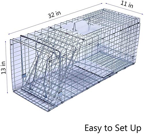 trapro grande plegable humano Animal vivo Jaula Trampa para mapache, zarigüeya, desviación de gato, conejo, y de la Marmota Armadillo