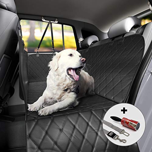 TrioGato - Funda para asiento de coche para mascotas - Hamaca resistente, solapas laterales grandes. Protección completa para puertas, asiento trasero y suelo - impermeable, antideslizante, lavable