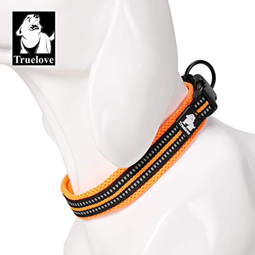 Truelove collar de adiestramiento para perro tlc5011 reflectante Premium DuraFlex hebilla en Nylon mascota perro collares en naranja, alto grado en Nylon No Choke collares básico ahora disponibles.