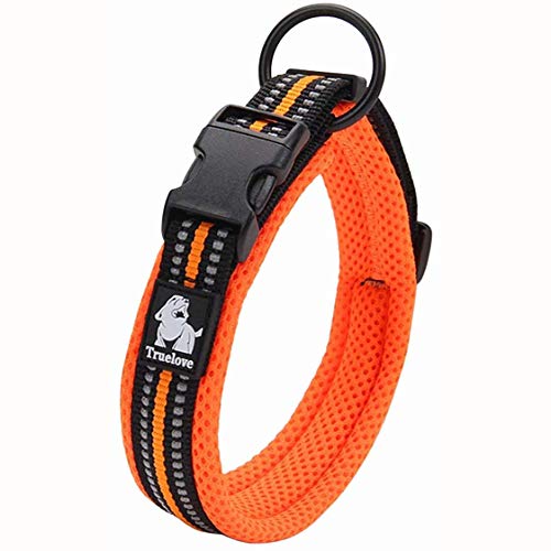 Truelove collar de adiestramiento para perro tlc5011 reflectante Premium DuraFlex hebilla en Nylon mascota perro collares en naranja, alto grado en Nylon No Choke collares básico ahora disponibles.