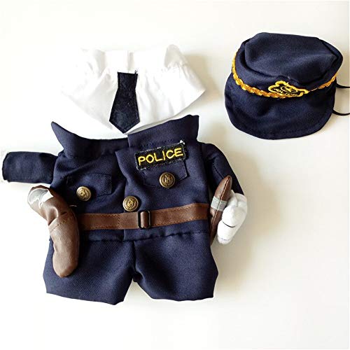 TTBD Disfraces para Gatos Estilo Policía, Animales Disfraz De Halloween Cosplay Jeans Ropa para Perros Humor De Perros De Vestir para El Partido Cosplay De Navidad Eventos Especiales,L