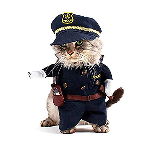 TTBD Disfraces para Gatos Estilo Policía, Animales Disfraz De Halloween Cosplay Jeans Ropa para Perros Humor De Perros De Vestir para El Partido Cosplay De Navidad Eventos Especiales,L