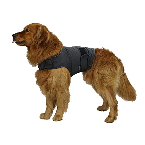 TT.WALK Chaleco calmante para Perros,Abrigo para aliviar la ansiedad,Chaqueta para Perros Anti-ansiedad,Chaleco calmante para Perros pequeños(Gris,XL)