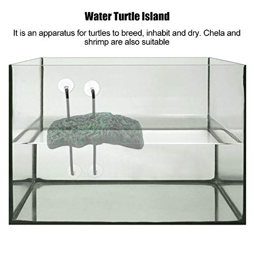 Turtle Basking Platform Automático Flotante Turtle Pier Terrapin Dock Frogs Reptile Ramp Platform Terrario Tanque Ornamento con Ventosa para Animales semiacuáticos(M)