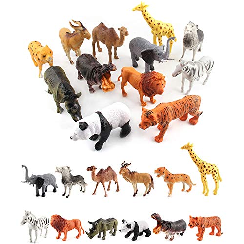 Tuzi Qiuge 12 en 1 Reino Animal Decoración Juguetes Set Tigre Jirafa Panda Camello Navidad