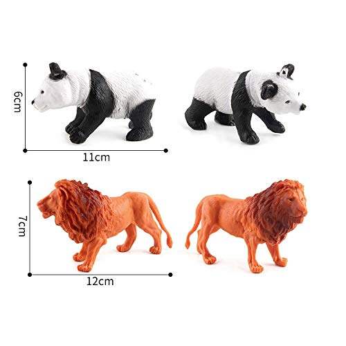 Tuzi Qiuge 12 en 1 Reino Animal Decoración Juguetes Set Tigre Jirafa Panda Camello Navidad