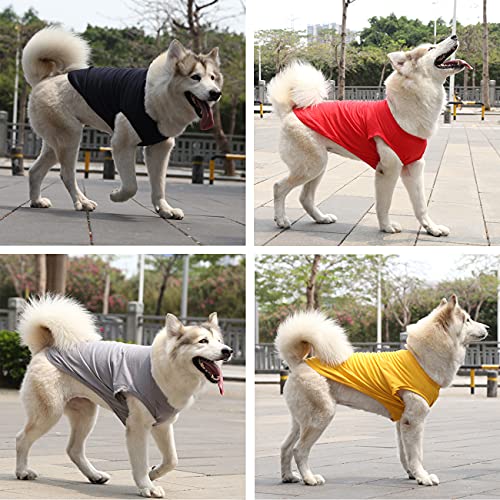 TVMALL Camisetas para Perros Ropa en Blanco para Mascotas Chaleco de Algodón de Suave y Transpirable en Verano Abrigo de Moda Ropa de Playa Adecuado para Perros Medianos y Grandes, 4 Piezas (2XL)