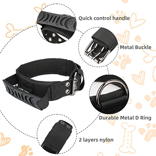 UBORSE Collar Táctico para Perros Collar de Nylon Ajustable K9 Collar Militar para Perros Hebilla de Metal Resistente Caza Al Aire Libre Entrenamiento