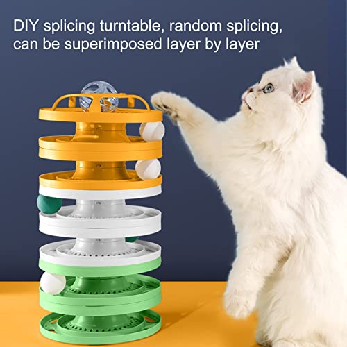 uguete de Gato Interactivo 3 Pistas de Nivel de Juguete para Gatos de Interior Gatito Juguetes de peluquería de Entrenamiento de Inteligencia Torre de Torre de Roller Gato Bola de Gato para Gato Ama