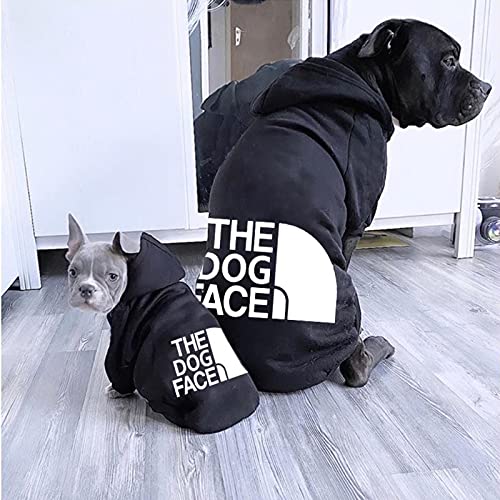 UKKO Abrigo de Perro Suéter De Ropa para Perros De Mascotas, Cuatro Temporadas con Capucha De Perros Medianos Y Grandes, La Cara del Perro, La Ropa De La Chaqueta-DF-Blue 2,3XL 6.5-10Kg