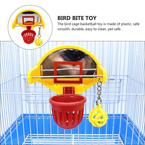 ULTECHNOVO Juguetes de pájaros para loro, mini canasta de baloncesto con aro para loros, juguetes de entrenamiento para loros, juguete educativo, juegos de actividad, juguetes para mascotas y pájaros