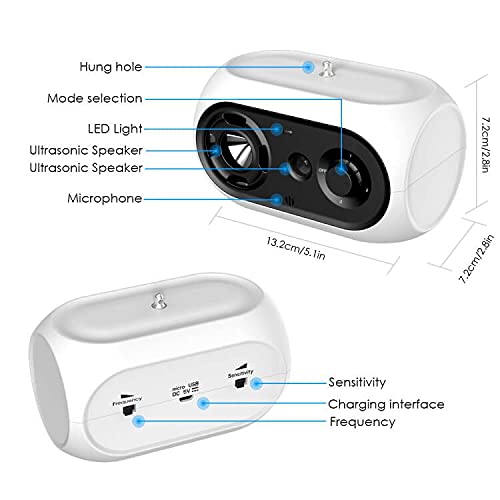 ultpeak Dispositivo antiladridos para Perros, Automática Ultrasónicos Ahuyentador de Perros, Tapón de Ladridos a Prueba de Ladridos Impermeable para Perros