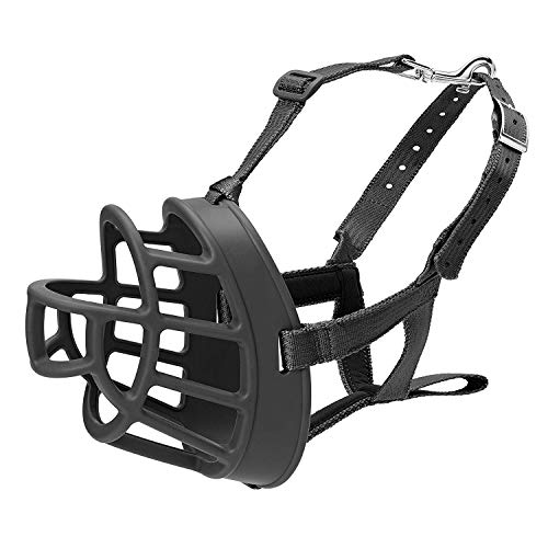 Ultra Bozal Cesta para perro ideal para correr y protección contra cebo venenoso, color negro