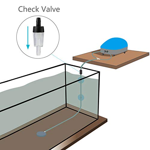 Uniclife Aquarium One Way Válvulas de Retención sin Retorno Accesorios de Bomba de Aire para Pecera Negra, Paquete de 6