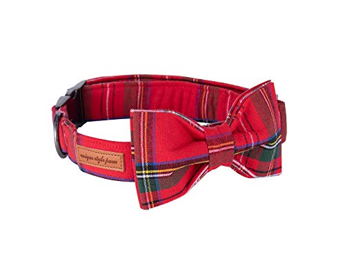 Unique style paws Collar para perro con pajarita ajustable o correa para perros y gatos, pequeño, mediano y grande