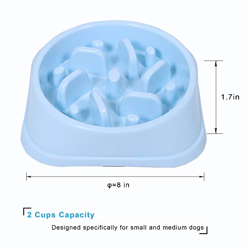 UPSKY Slow Feeder Cuencos para perros pequeños Antideslizante Puzzle Bowl Fun Feeder Interactive Bloat Stop Dog Bowl Anti-asfixia Dog Bowl con macarrones brillantes... (rosa)