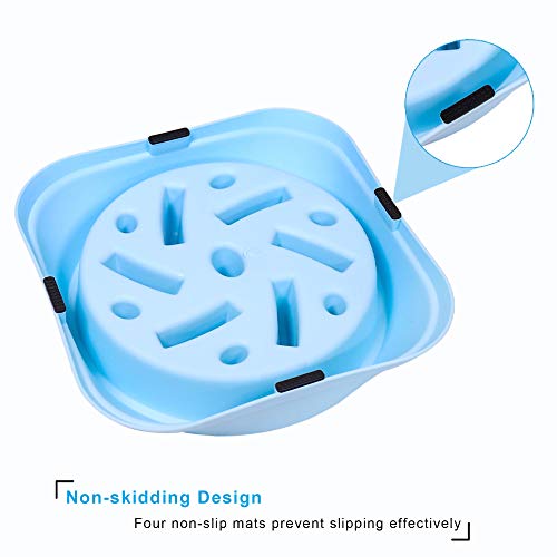 UPSKY Slow Feeder Cuencos para perros pequeños Antideslizante Puzzle Bowl Fun Feeder Interactive Bloat Stop Dog Bowl Anti-asfixia Dog Bowl con macarrones brillantes... (rosa)