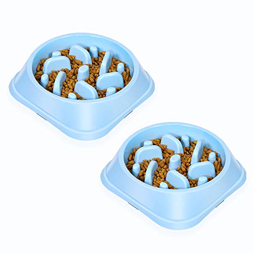 UPSKY Slow Feeder Cuencos para perros pequeños Antideslizante Puzzle Bowl Fun Feeder Interactive Bloat Stop Dog Bowl Anti-asfixia Dog Bowl con macarrones brillantes... (rosa)