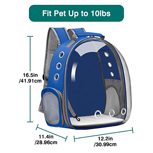 Vailge Mochila portadora para gatos, mochila para transportar mascotas, mochila para perros pequeños y medianos, bolsa de transporte para perros y gatos, senderismo, camping (azul)