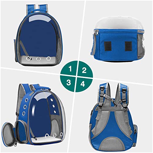 Vailge Mochila portadora para gatos, mochila para transportar mascotas, mochila para perros pequeños y medianos, bolsa de transporte para perros y gatos, senderismo, camping (azul)