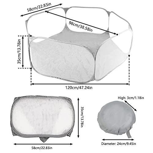 Valla para Mascotas Plegable Tienda Animales Pequeños Parque Mascotas Animales Pequeños Portátil de Animales Pequeños Cercas para Conejos Cachorros Gatitos Hámster Chinchillas Cobayas(Gris)