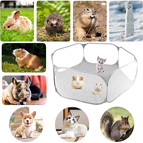 Valla para Mascotas Plegable Tienda Animales Pequeños Parque Mascotas Animales Pequeños Portátil de Animales Pequeños Cercas para Conejos Cachorros Gatitos Hámster Chinchillas Cobayas(Gris)