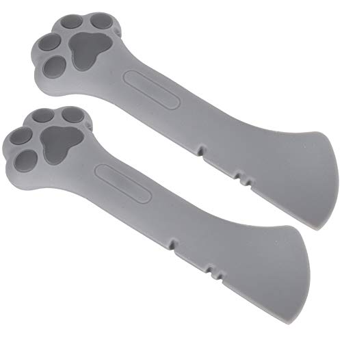 Venta Loca Abrelatas de Pata de Gato, abrelatas Lavable multifunción no tóxico, Lata de Mascota Ligera para Gatos Cuchara para Mascotas para abrelatas(Gray)