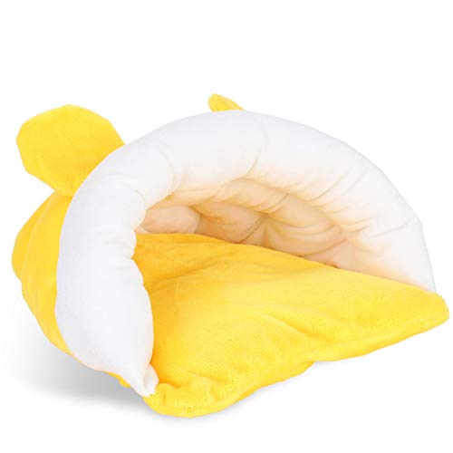 Venta Loca Cama para Dormir para hámster de algodón, Nido para Dormir, Nido para hámster, Planeador de azúcar Lindo para hámster(Yellow, L)