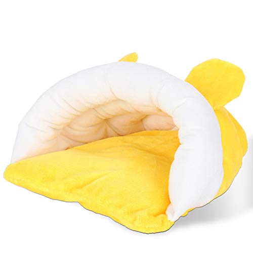 Venta Loca Cama para Dormir para hámster de algodón, Nido para Dormir, Nido para hámster, Planeador de azúcar Lindo para hámster(Yellow, L)