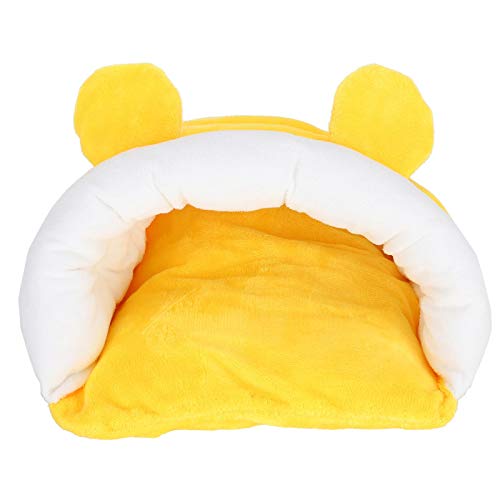 Venta Loca Cama para Dormir para hámster de algodón, Nido para Dormir, Nido para hámster, Planeador de azúcar Lindo para hámster(Yellow, L)