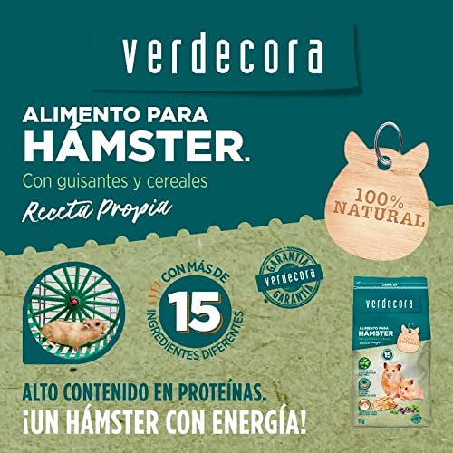 Verdecora Alimento para Roedores - Comida Hamster - Ingredientes 100% Naturales - Bienestar y Desarrollo Saludable para tu Mascota (1kg)