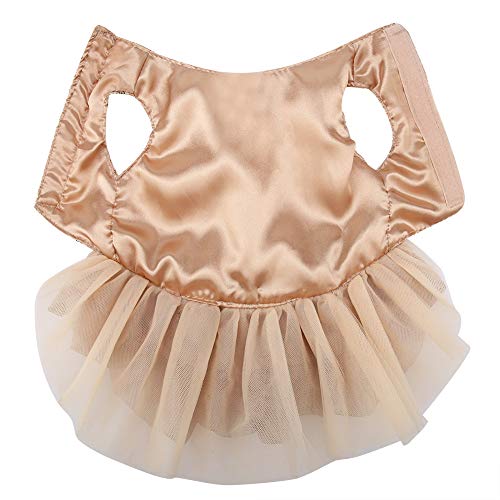 Vestido de Novia para Perro, Dulce Vestido de Novia con Lentejuelas para Cachorro, Chaleco de tutú de Encaje, Falda para Perro, Mascota, Gato, Princesa, Vestido de Fiesta de Boda(XL-Oro)