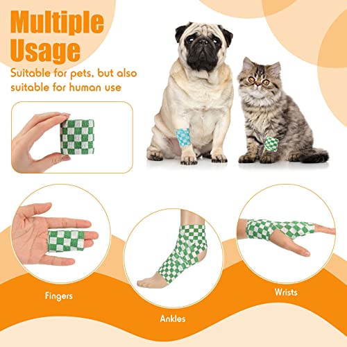 Vet Wrap 5 cm x 4,5 metros Vendas cohesivas 2 rollos vendas cohesivas para mascotas, gatos, perros, caballos con tela transpirable y elástica para muñeca, esguinces de tobillo hinchazón